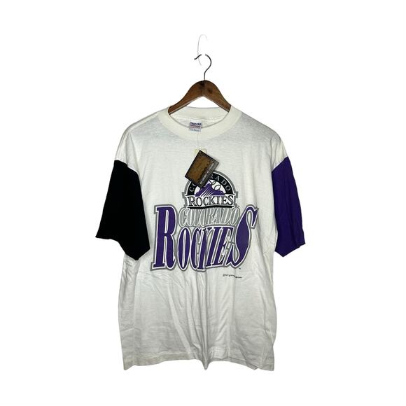 VTG True Fan 1994 Harold Arnold Colorado Rockies t-shirt size Large New - Picture 1 of 3